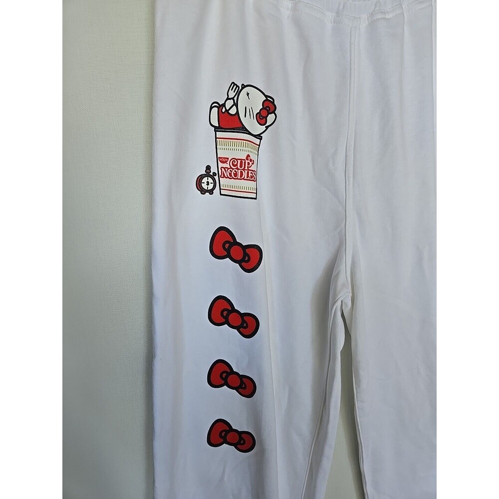 Hello Kitty Collab Nissin Cup Of Noddles Sweatpants Joggers Racing Pants Large - Picture 2 of 8
